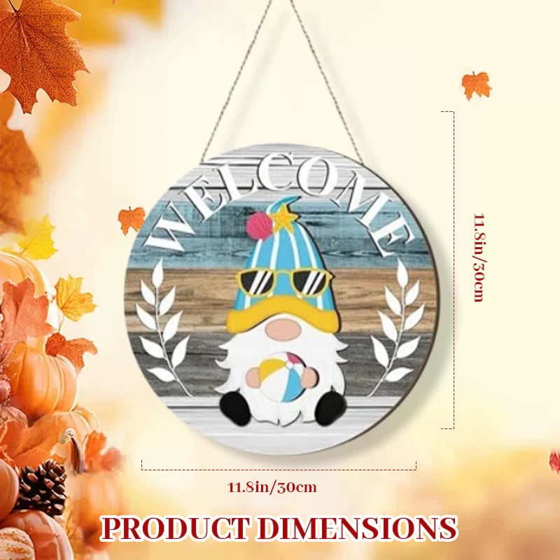 🎁50% OFF🍁Christmas Best Decorations🎄Interchangeable Wooden Gnome Welcome Sign🎅
