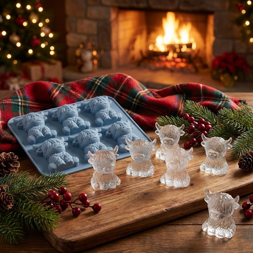 ⏳Last Day Special Price ￡6.99!!🐇🐰 Mini Highland Cow/Rabbit Ice Cube Mold – Cute 3D Ice for Drinks, Parties & Gifts