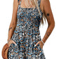 🏝️LAST DAY SALE 50% OFF💃Women's Summer Square Neck Sleeveless Loose Casual Short Smocked Romper
