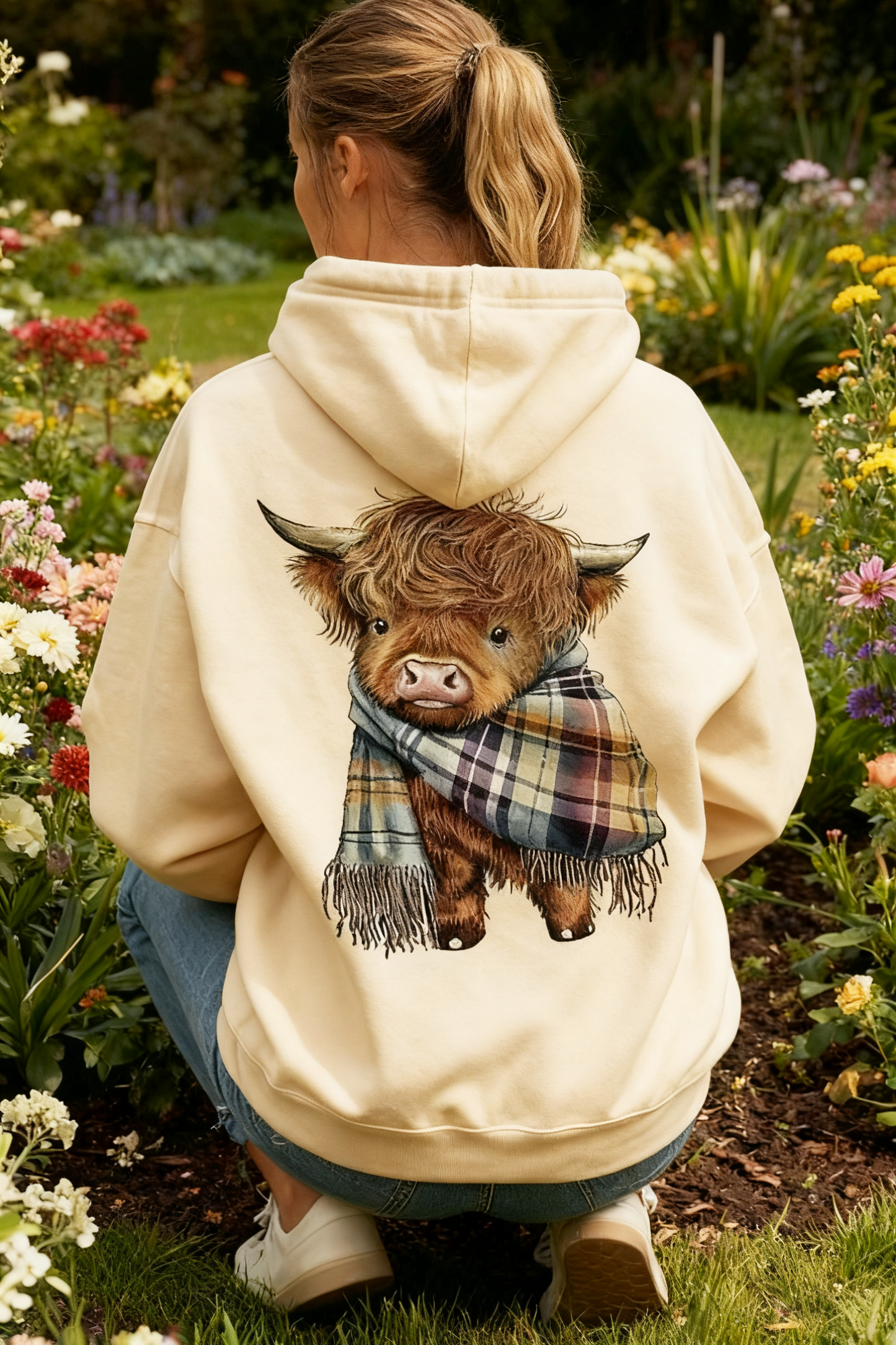 🎄HOT SALE 50% OFF!!🎁Cute Highland Cow Cozy Fleece-Lined Hooded Sweatshirt🦬