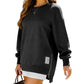 Long Sleeve Pullover Zipper Slit Casual Sweatshirt Dress