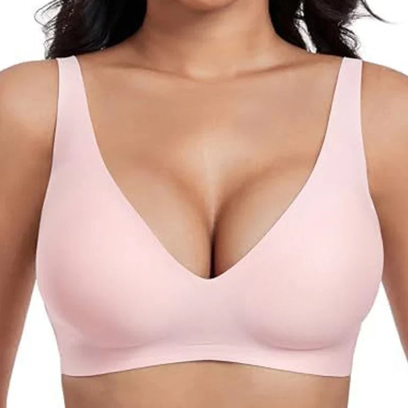 💗LIMITED TIME SALE 50% OFF⚡50K+ SOLD💕 Jelly Wireless Womens Comfortable Wireless Bras Push Up Bralettes Seamless Tshirts Bras Deep V Everyday Bras