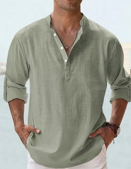 🔥Men's Cotton Linen Casual Long Sleeve Shirt