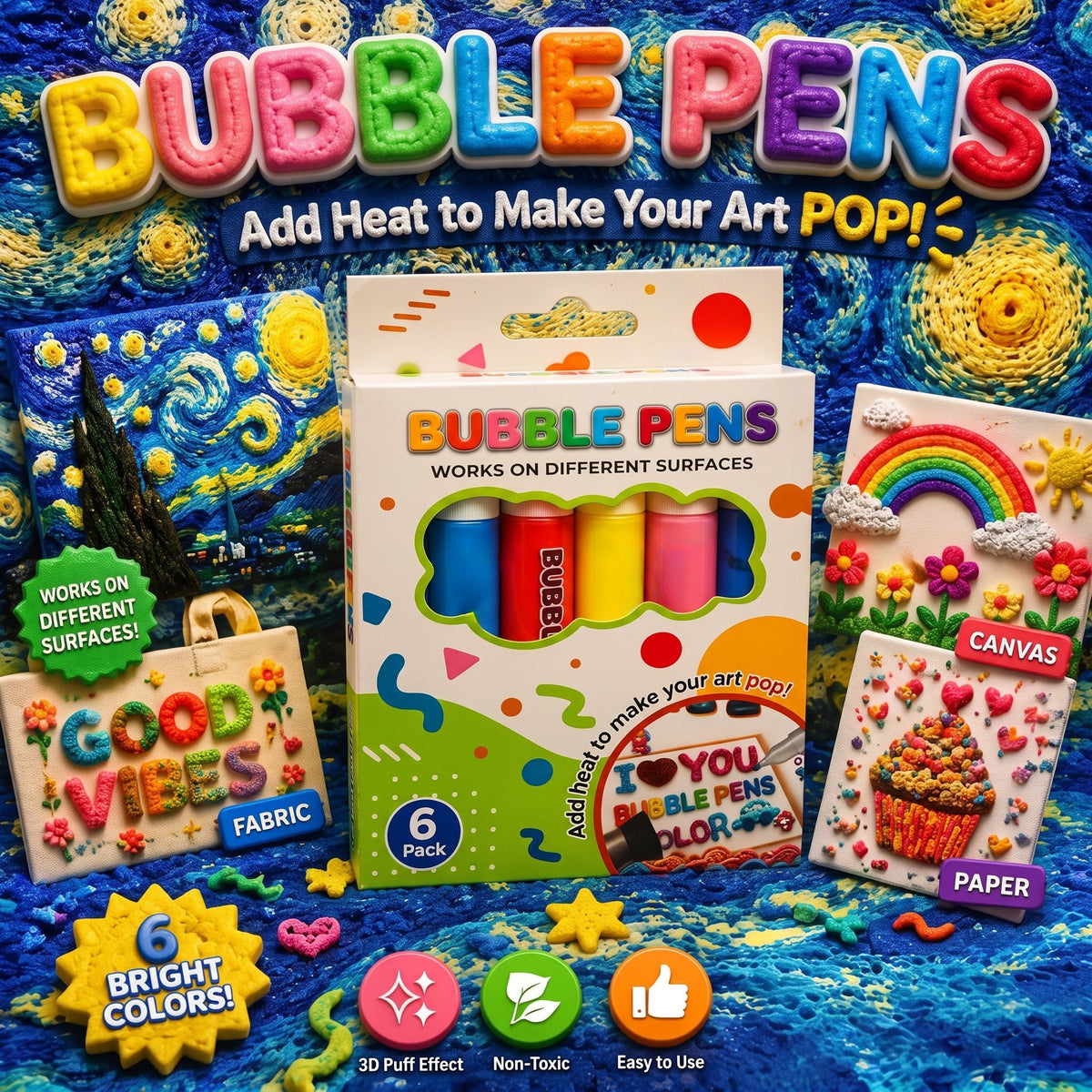 ⏳LAST DAY BUY 1 GET 1 FREE!!🎁🔮Magic Pen – Draw 3D with one stroke!🎄 DIY Bubble Popcorn Drawing Pens 🔥