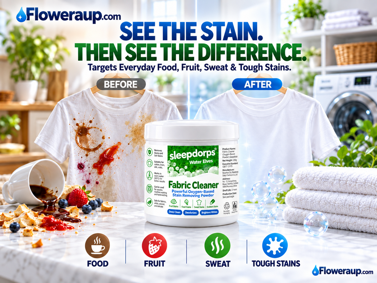 Oxygen-Based Fabric Cleaner – Deep Clean Stain Remover for Clothes, Towels & Linens