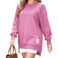 Long Sleeve Pullover Zipper Slit Casual Sweatshirt Dress
