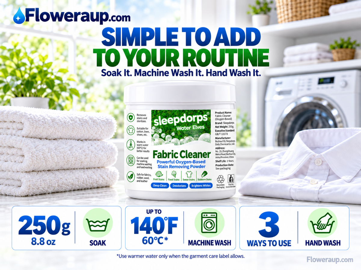 Oxygen-Based Fabric Cleaner – Deep Clean Stain Remover for Clothes, Towels & Linens