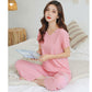 💖Limited Sale 50% OFF💖Soft Comfortable Ice Silk Short Sleeve T-Shirt Two Piece Set Loose Wide-leg Pants