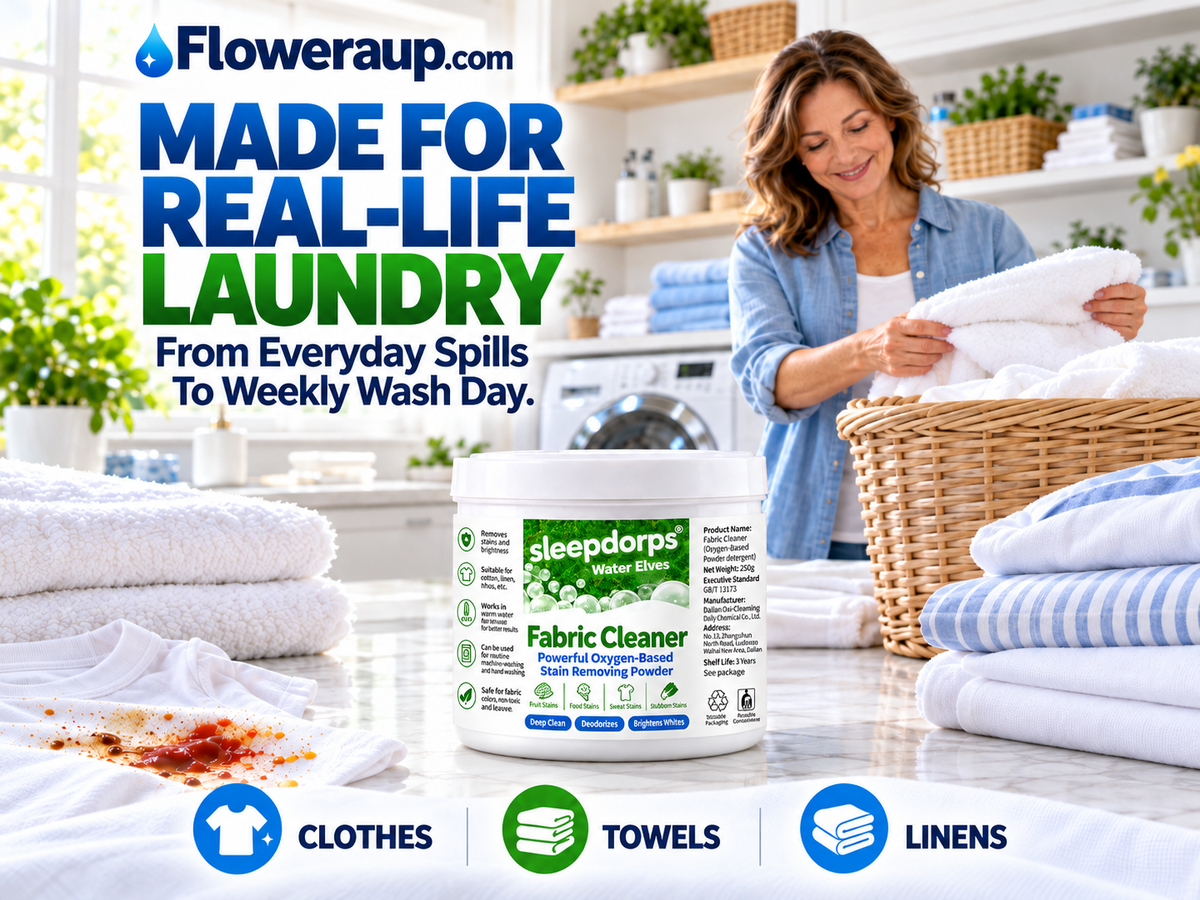 Oxygen-Based Fabric Cleaner – Deep Clean Stain Remover for Clothes, Towels & Linens