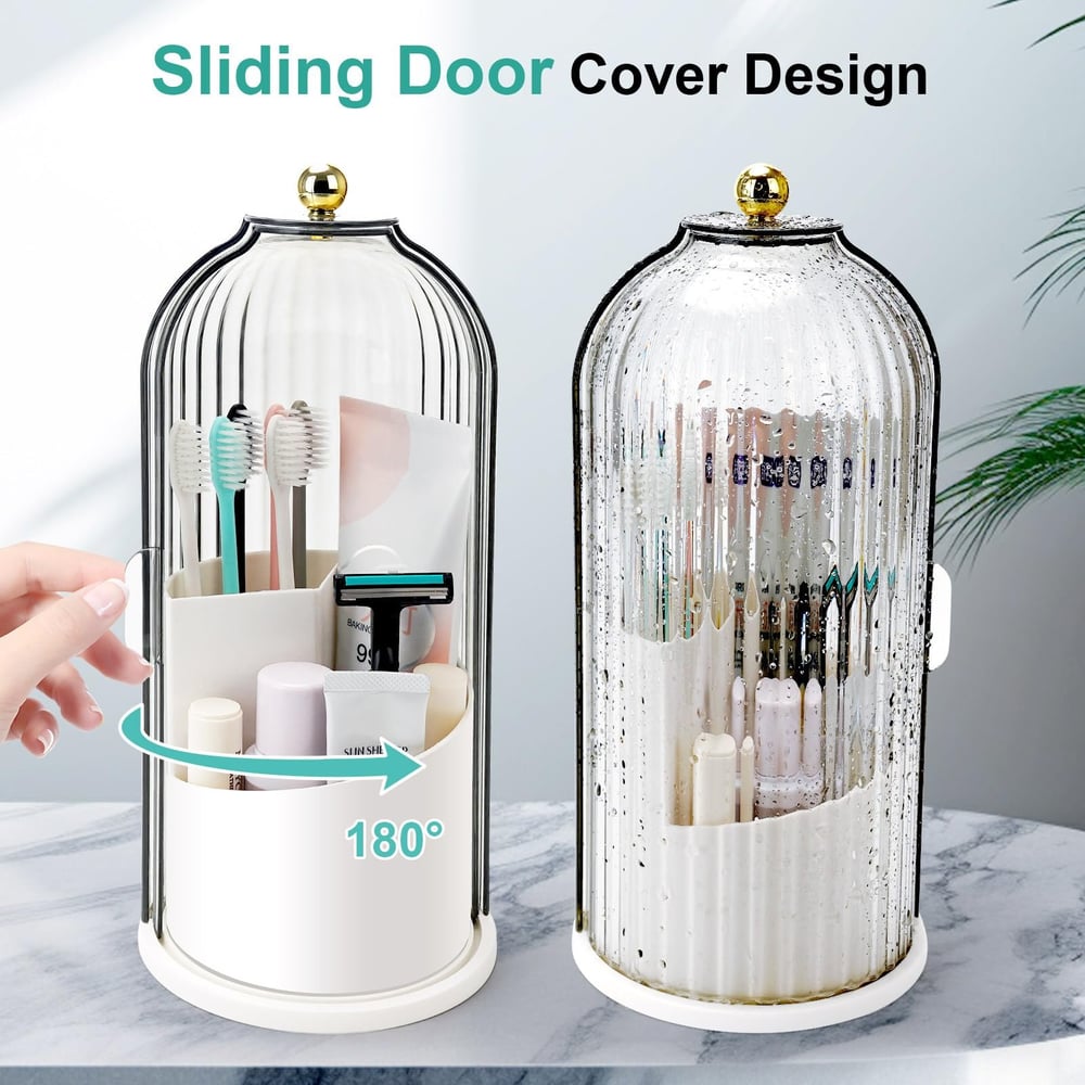🏆 Last Day Special Price £9.99! 🌸 Sliding Lid Toothbrush Organiser – Wall-Mounted, Dustproof & Perfect for Small British Bathrooms & En-Suites 🏠