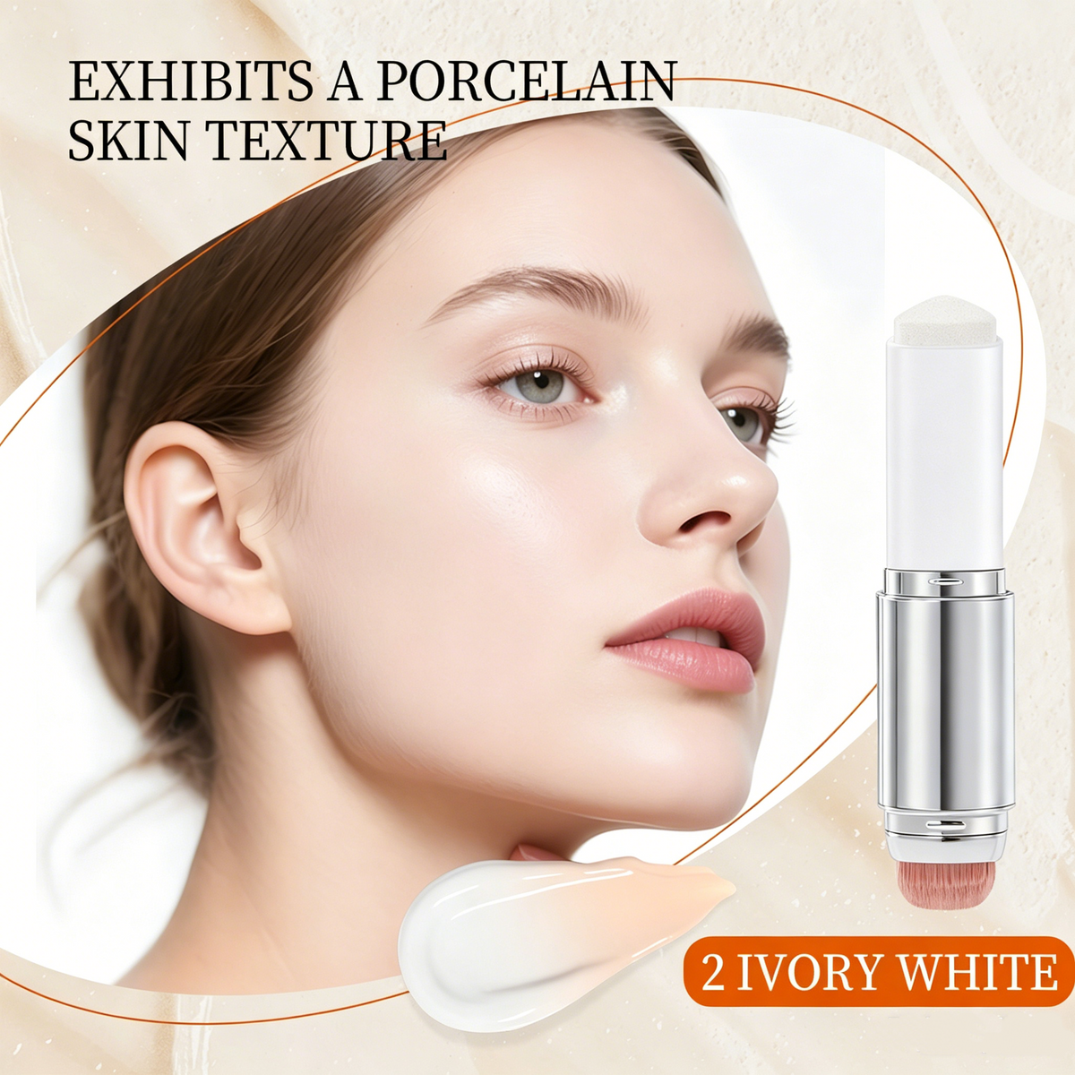 🎁🎁Last Day BUY 1 GET 1 FREE🎉Cover Cream Stick V w/ Detachable Brush - Korean Skin Care Color-Changing Foundation Stick with Collagen Capsules (0.45 oz)