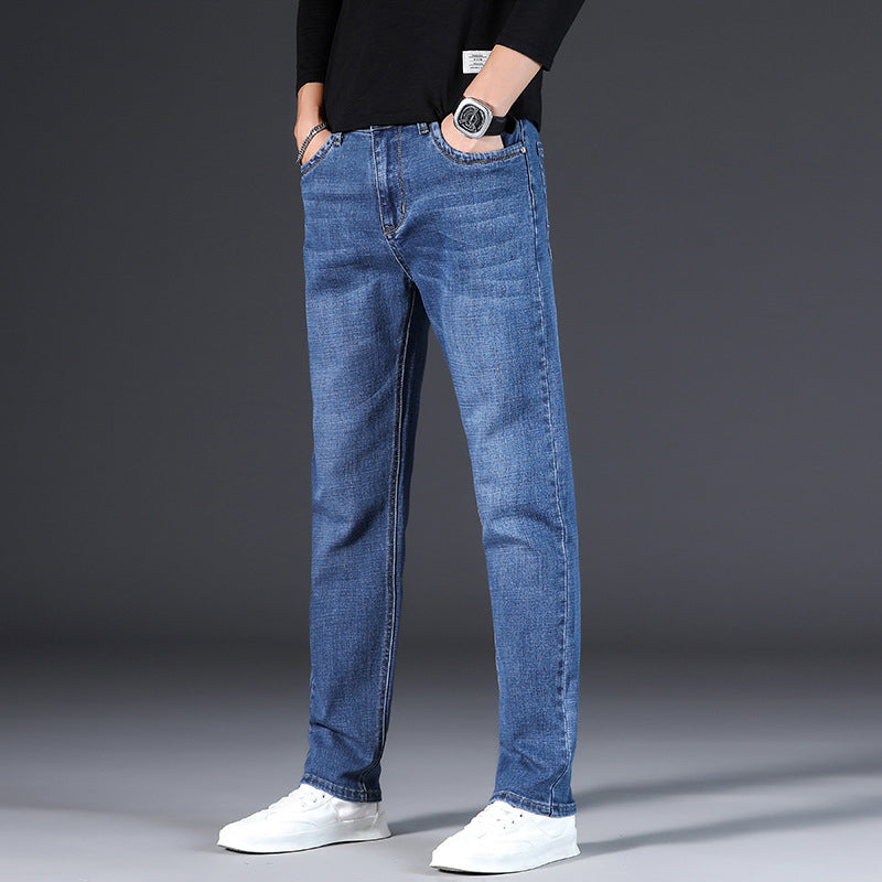 📢📢40% OFF !! ⏰Men's Elastic High Waist Straight Leg Jeans – Stretch Cotton, Breathable, Classic Fit ✨