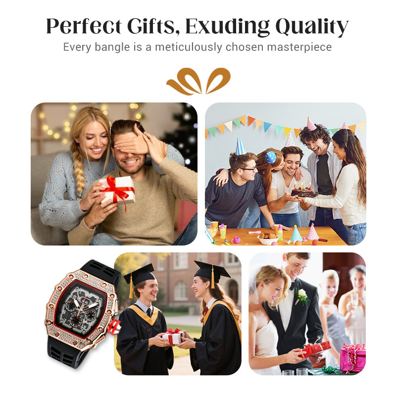 ⏳Limited-time 50% off⏰Men's Luxury barrel-shaped watch Rhinestone Embellished Watch⌚