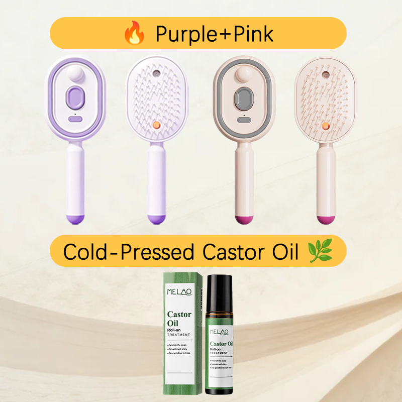 🔥LAST DAY SALE ONLY ￡14.99!!🔥ProGlide™🇬🇧 Scalp Massager Comb 💆‍♀️ – Self-Cleaning 🧼, Tangle-Free ✂️ & Frizz-Control Hair Brush with Soothing Mist Spray 💨✨ | Perfect for Dry, Brittle Hair 💧🌟