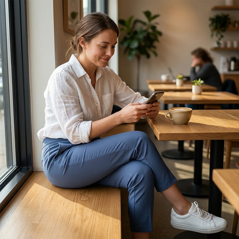 ⏳LIMITED OFFER 70% OFF🌞Women’s Fitted High-Waisted Zip-Pocket Trousers - 👖Lightweight, Breathable, Soft 26"/27" Ankle Pants with Zipper Pockets