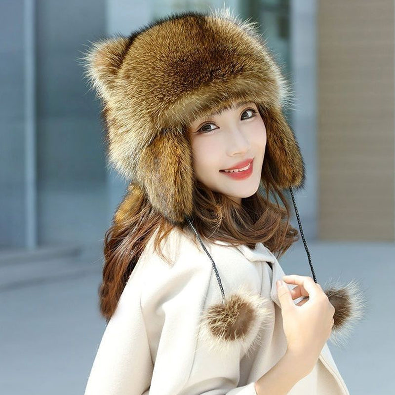 ❄️Winter Specials❄️ Raccoon Tail Fur Parent-Child Plush Hat