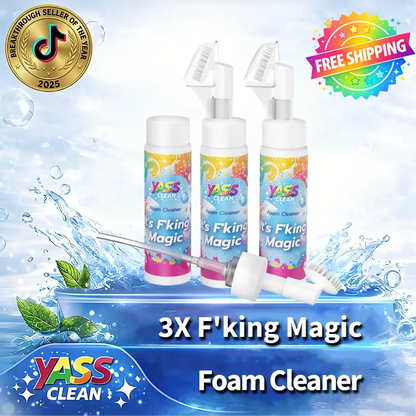 F'king Magic Fabric and Upholstery Foam Cleaner 3PACK 200ML Removes Stains With Carpet Cleaner Brush，Effectively Removes Stains And Odours Caused By Pets From Carpets And Upholstery
