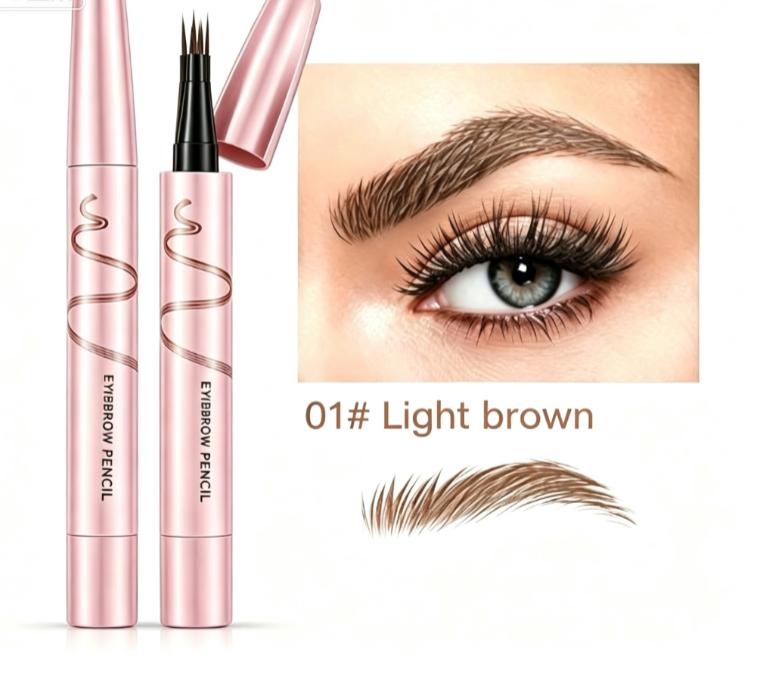 🔥Last Day-Buy 1 Get 1 Free!🎁🖤 Waterproof Eyebrow Pencil with 4-Prong Tip | Ultra-Fine Lines for Natural Hair-Like Effect 💗 | 24-Hour Smudge-Proof Wear 🌧️
