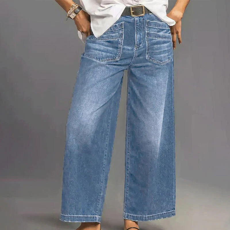 📢📢59% OFF!!⏰Women's Casual High-Rise Wide-Leg Jeans