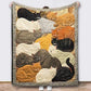 🐱💤 Cozy 9‑Panel Sleeping Cats Blanket – Ultra‑Soft Flannel, Reversible Design, Perfect for Sofa, Bed & Travel 🌙✨
