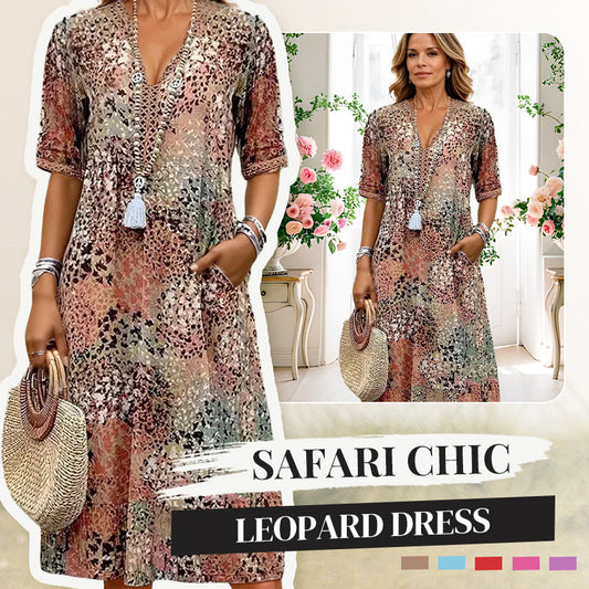 2026 Hot Sale 💥Safari Chic Leopard Dress
