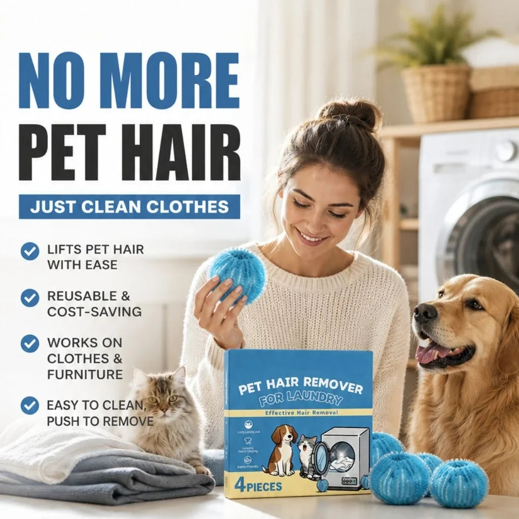Catch Pet Hair Instantly! No-Snag Reusable Laundry Balls