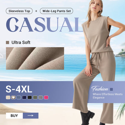 🌸New Arrival 50%OFF💖 Women's Casual Sleeveless Top and Drawstring Pants 2-Piece Set