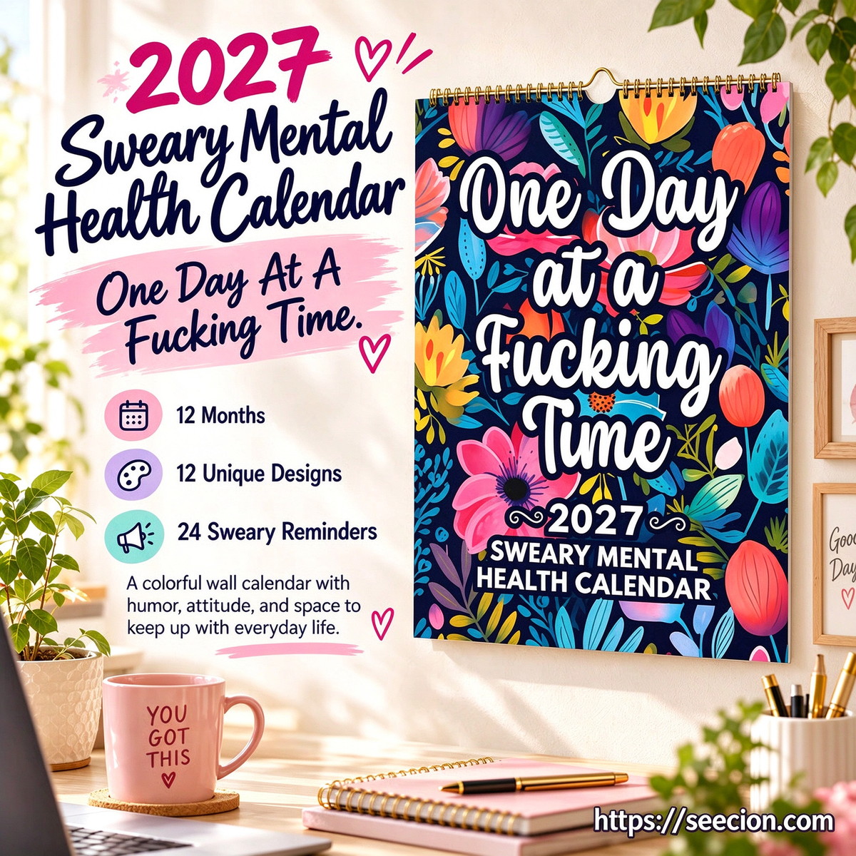 🔥HOT SALE 70% OFF💓2027 Sweary Mental Health Calendar