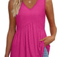 💜LAST DAY PROMOTION - 49%OFF💜Women's Print Flowy Sleeveless V Neck Peplum Tank Tops