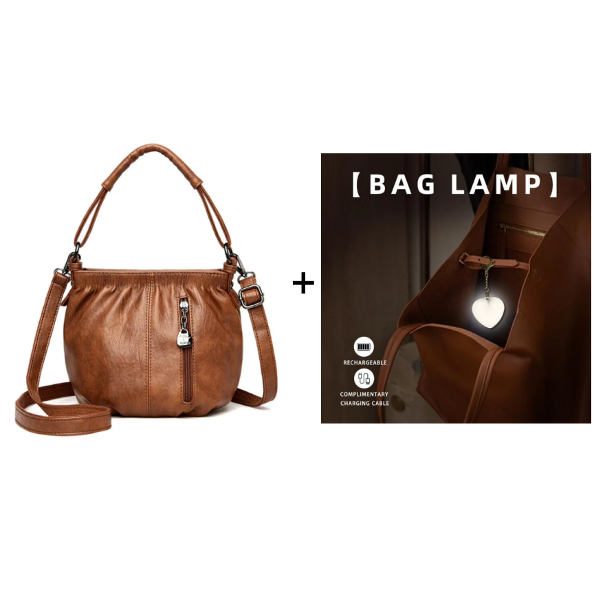 👜 60% OFF 💼 Pleated Bucket Leather Handbag – Soft Material, Adjustable Strap & Chic Casual Style ✨