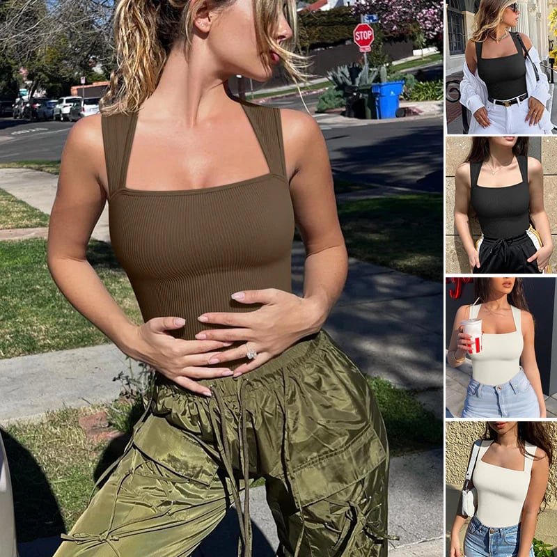 【😍Hot Sale 50% 😍Buy 1 Get 1 Free & Only ￡7.49 Per Each】Sleeveless Tummy Control Tank Tops Bodysuits