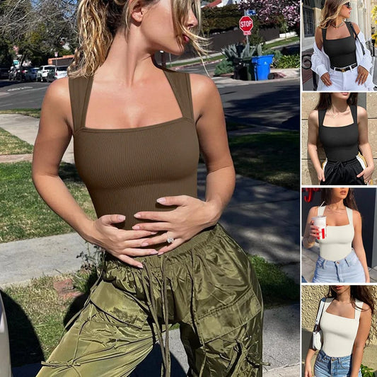 【😍Hot Sale 50% 😍Buy 1 Get 1 Free & Only ￡7.49 Per Each】Sleeveless Tummy Control Tank Tops Bodysuits