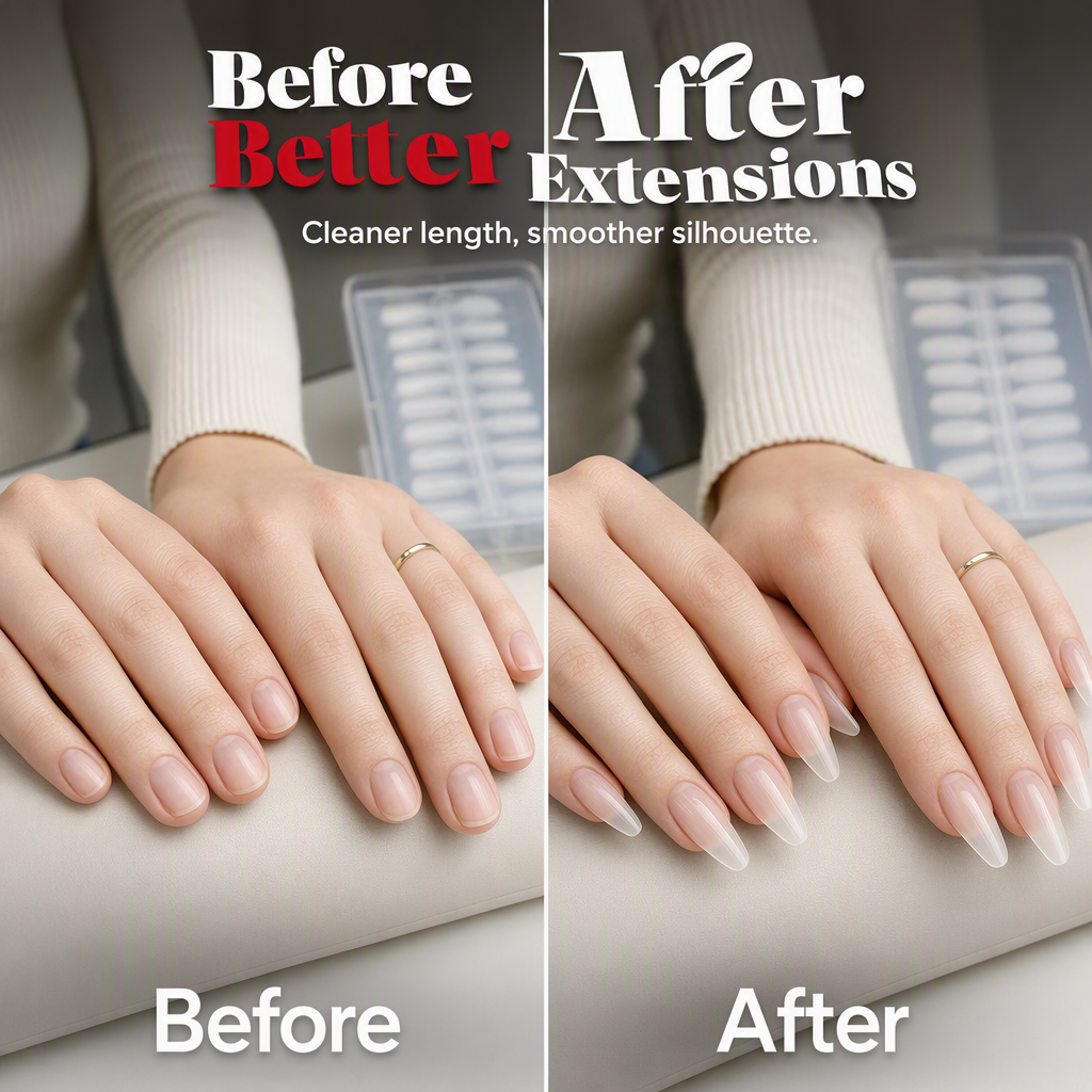Long Seamless Almond Nail Tips