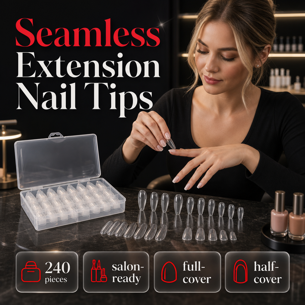 Long Seamless Almond Nail Tips
