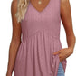 💜LAST DAY PROMOTION - 49%OFF💜Women's Print Flowy Sleeveless V Neck Peplum Tank Tops