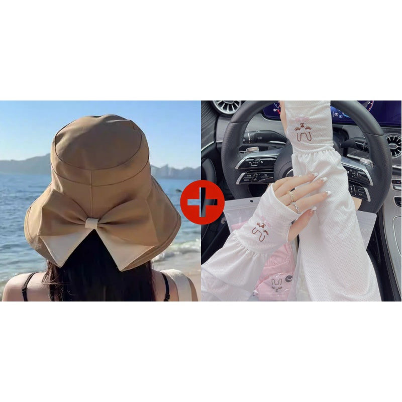 🥳SUMMER HOT SALE🥳💞50K+ SOLD!💥50% OFF! 🔥 Women's Bowknot Wide Brim Sun Hat ☀️ UV Protection Summer Beach Hat 🌴（副本）