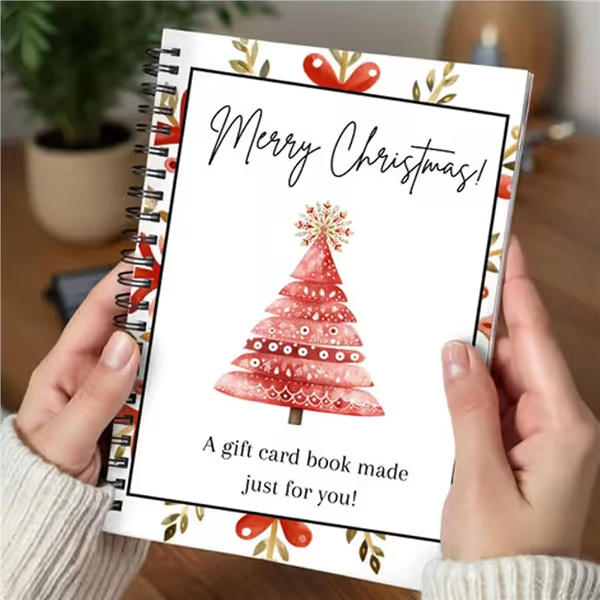 🎁70% OFF!!!-Ready for Christmas!🎅Christmas Gift Card Book, DIY Spiral-Bound Christmas Gift Card Holder Book🎁Personalized Xmas Gifts for Family, Festive & Party Supplies