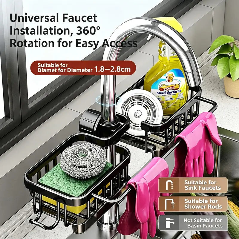 ⏳🖤Black Friday Sale: ONLY ￡9.99!!🔥👩‍🍳 Kitchen Sink Faucet Organizer