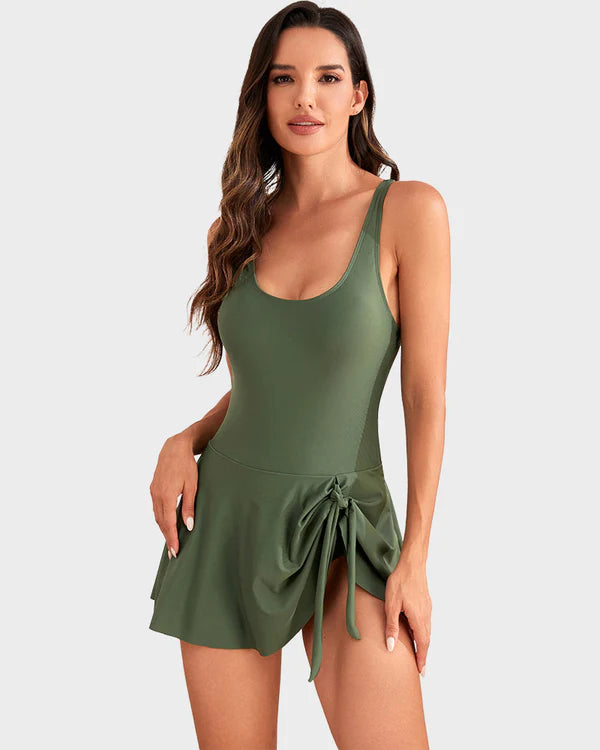 👙Last Day Sale 50% OFF💃Women's One Piece Tummy Control Tie Knot Swimsuit