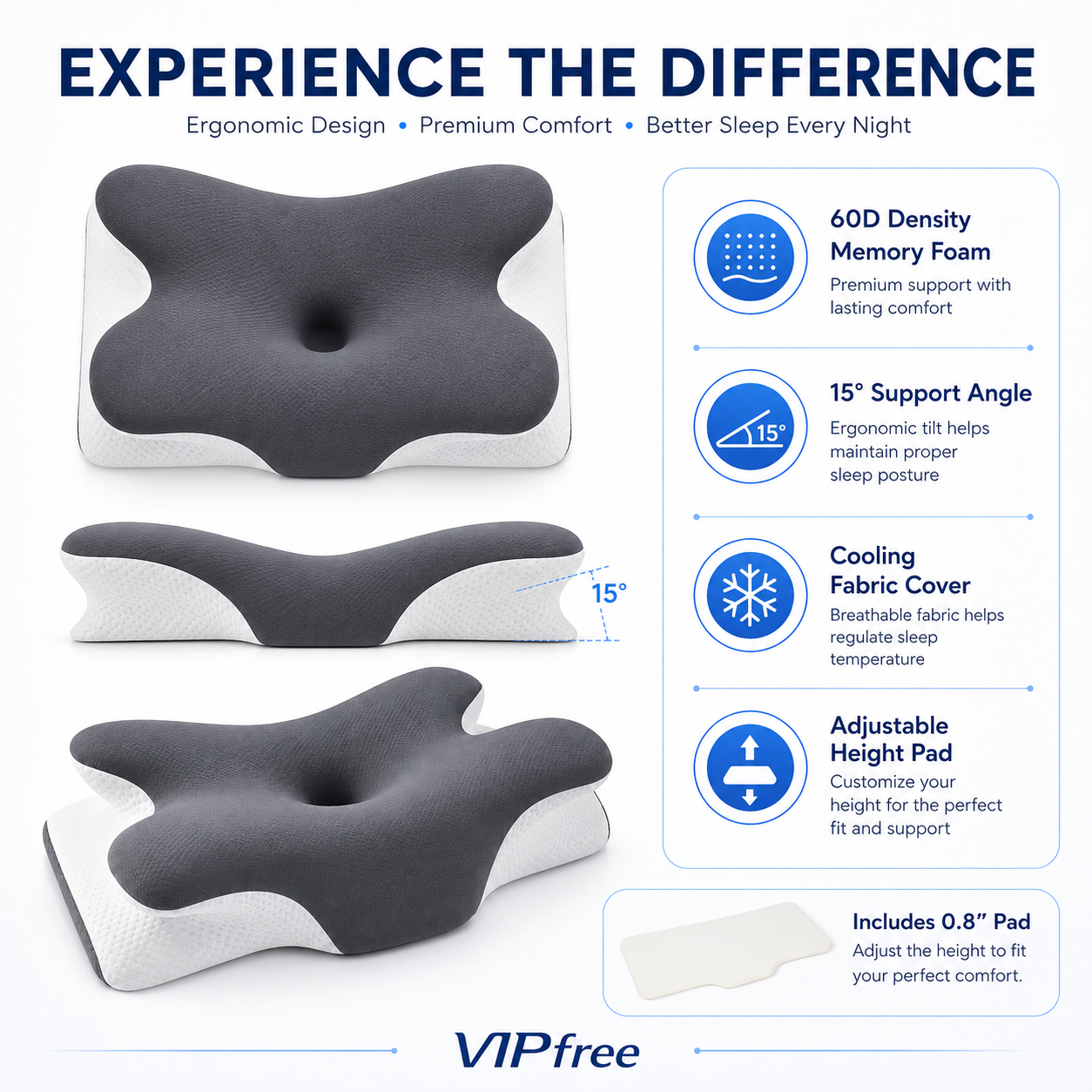 🥳 2026 HOT SALE 🥳  49% OFF! 🌙Ergonomic bamboo contour pillow – Relieves neck tension and promotes deep sleep. Perfect for back, side and stomach sleepers. Experience comfort all night long. 💤 ✨