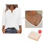 ☀️👚Top Pick - Lace-Trim V-Neck Blouse – Breathable Fabric & Flattering Drape for Work or Weekend 🌿