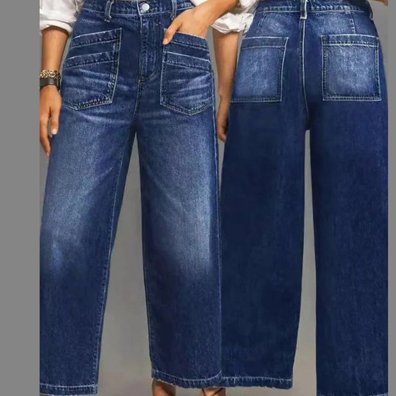 📢📢59% OFF!!⏰Women's Casual High-Rise Wide-Leg Jeans