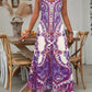 👗2026 Hot Sale✨Women’s Retro Print V-Neck Sleeveless Maxi Dress