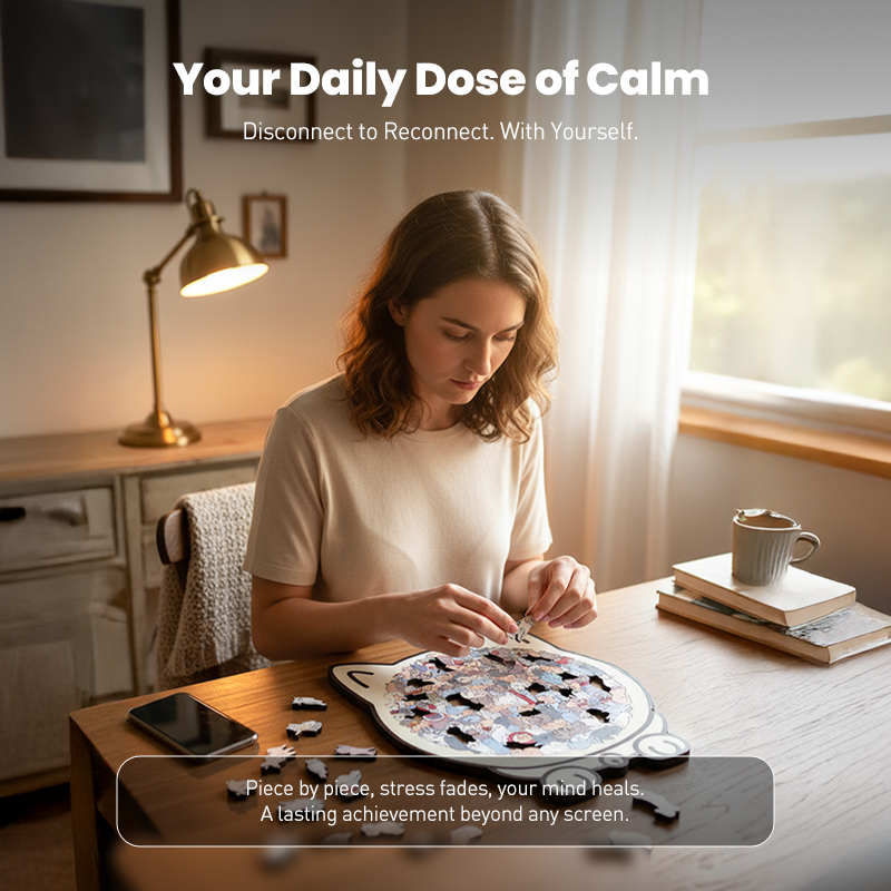 🎁Christmas Sale 49% OFF🎅135-Piece Morandi-Colored Cat Shaped Wooden Jigsaw Puzzle