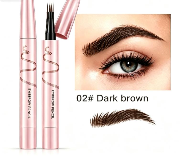 🔥Last Day-Buy 1 Get 1 Free!🎁🖤 Waterproof Eyebrow Pencil with 4-Prong Tip | Ultra-Fine Lines for Natural Hair-Like Effect 💗 | 24-Hour Smudge-Proof Wear 🌧️