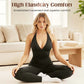 💞50K+ SOLD!🌸High-Stretch V-Neck Jumpsuit – All-day ease for fitness & beyond. Breathable, flexible & effortlessly chic. Your go-to for movement. 🧘‍♀️💫