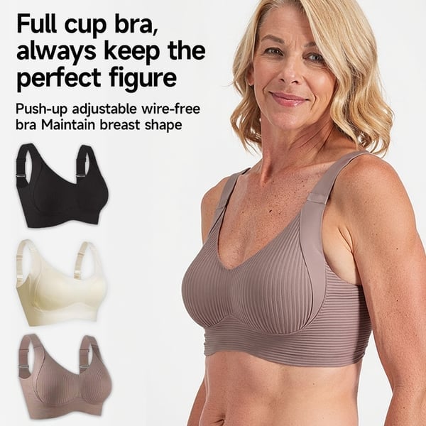 🎁Buy 1 Get 1 Free💕Women's Ribbed Push Up Adjustable Wireless Bra