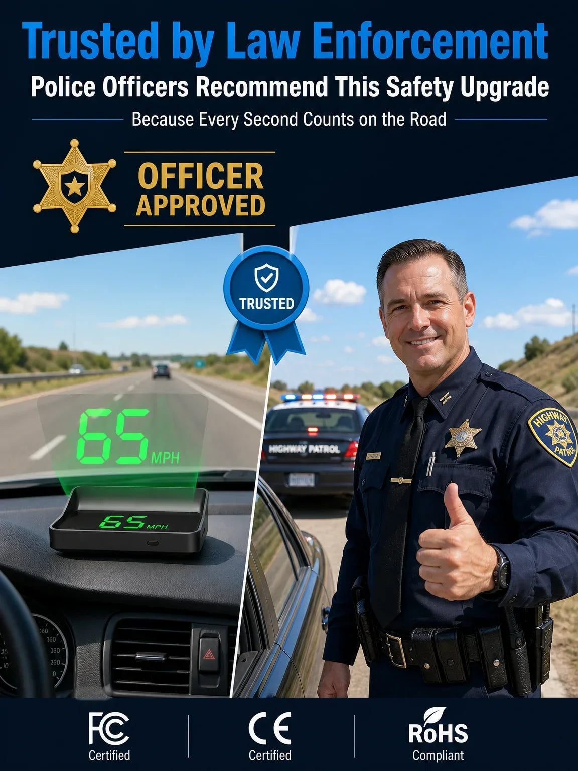 Head-Up Display (HUD) Car GPS Digital Speedometer