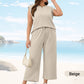 🌸New Arrival 50%OFF💖 Women's Casual Sleeveless Top and Drawstring Pants 2-Piece Set