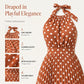 👗 LIMITED-TIME 50% OFF! ✨ Polka Dot Halter Neck Dress – Flowy, Flattering, Retro-Chic 🌼